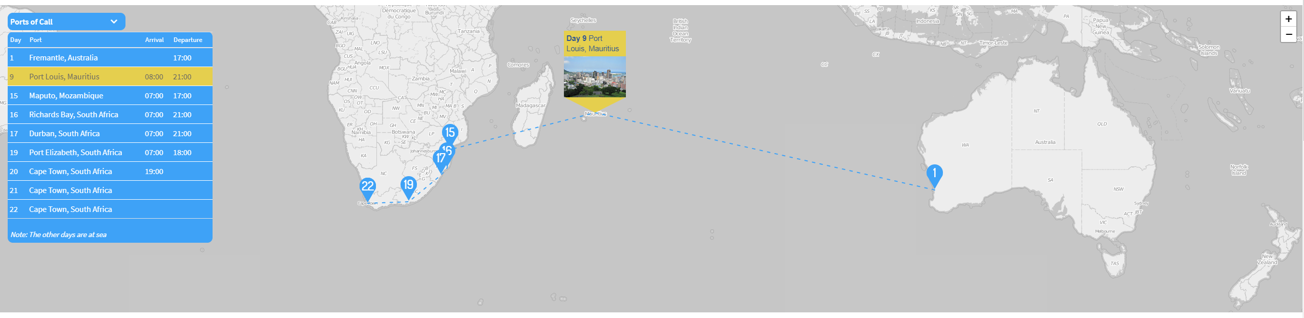How to view and use the itinerary map itinerary map
